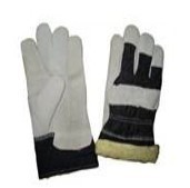 grey cow leather glove